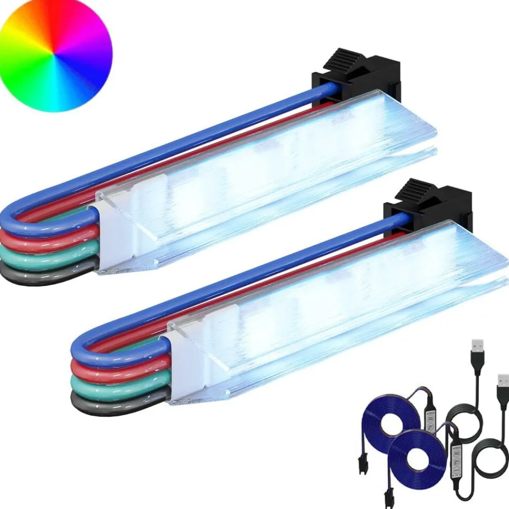 vidaXL Iluminación-Tira LED 2 pcs Negro y 1745 mm Cobre y plástico