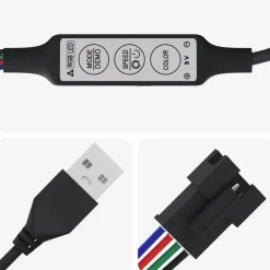 vidaXL Iluminación-Tira LED 2 pcs Negro y 1745 mm Cobre y plástico