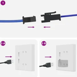 vidaXL Iluminación-Tira LED 2 pcs Negro y 1745 mm Cobre y plástico