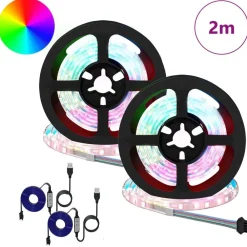 vidaXL Tira LED 2 pcs Negro y Transparente 1000 mm Cobre y plástico Hot