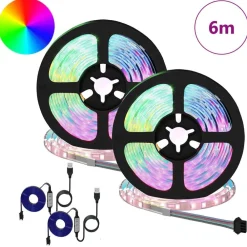 vidaXL Tira LED 2 pcs Negro y Transparente 3000 mm Cobre y plástico Outlet