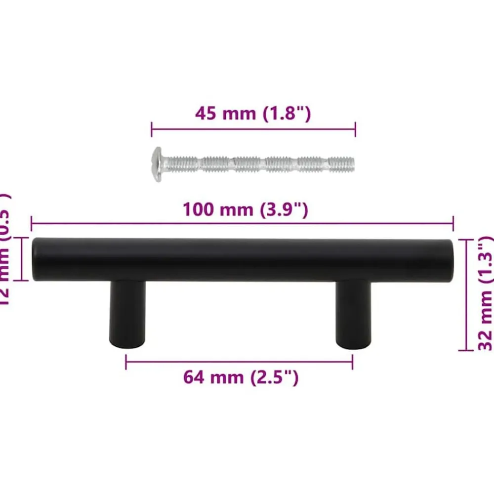 vidaXL Accesorios De Bricolaje-Tiradores para armarios 10 uds acero inoxidable 64 mm