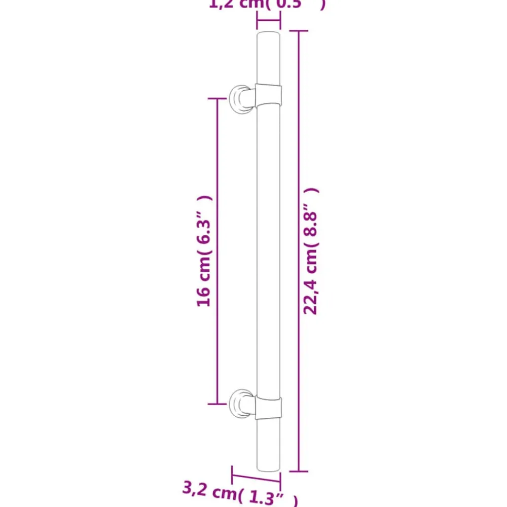 vidaXL Accesorios De Bricolaje-Tiradores para armarios 10 uds acero inoxidable 160 mm