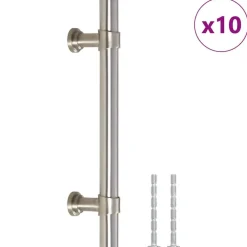 vidaXL Tiradores para armarios 10 uds acero inoxidable 96 mm Plateado Sale