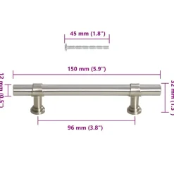 vidaXL Tiradores para armarios 10 uds acero inoxidable 96 mm Plateado Sale