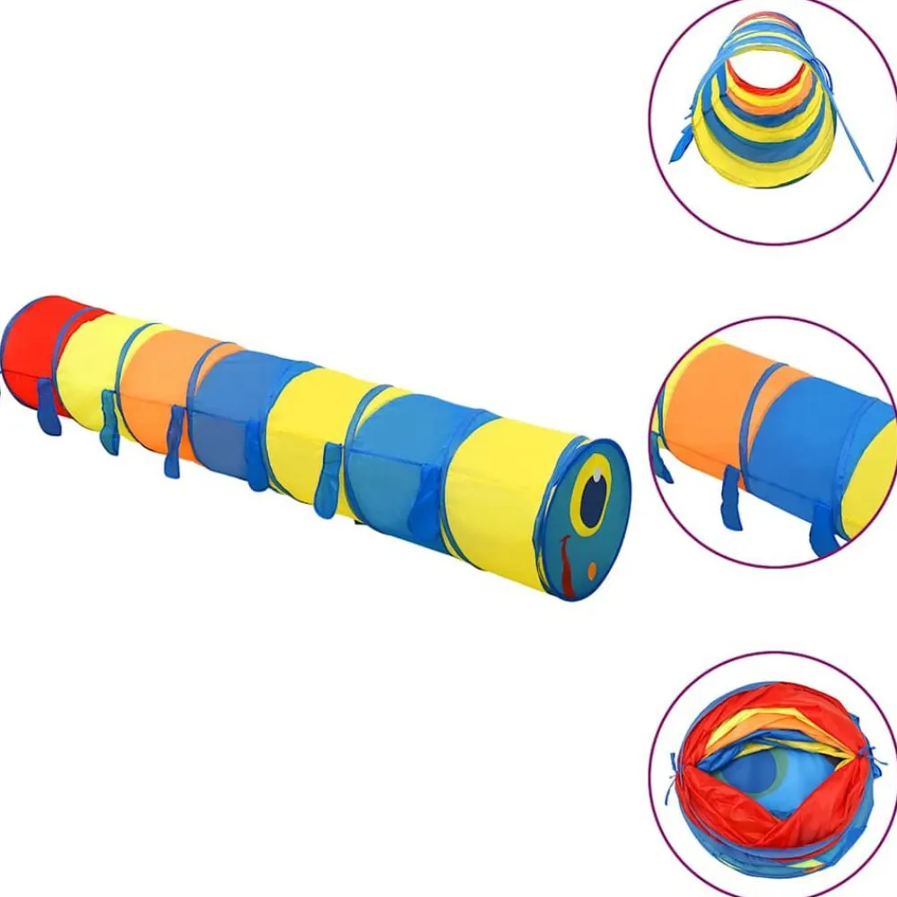 vidaXL Estructuras Para Juegos Al Aire Libre-Túnel de juego para niños poliéster multicolor 245 cm