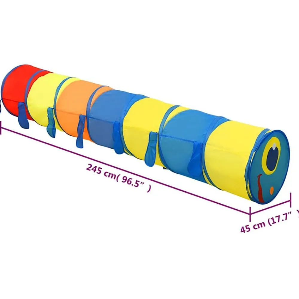 vidaXL Estructuras Para Juegos Al Aire Libre-Túnel de juego para niños poliéster multicolor 245 cm