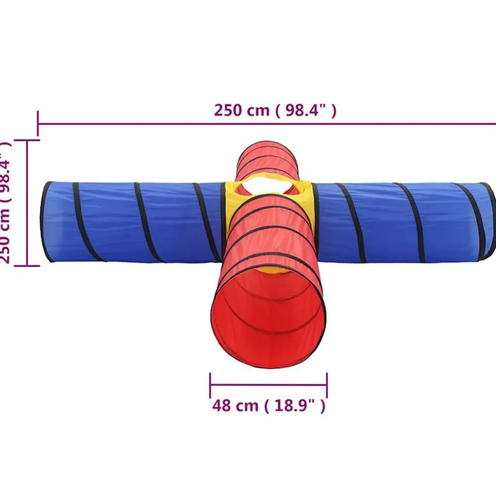 vidaXL Túnel de juegos para niños con 250 bolas multicolor Multicolor 2 Outlet