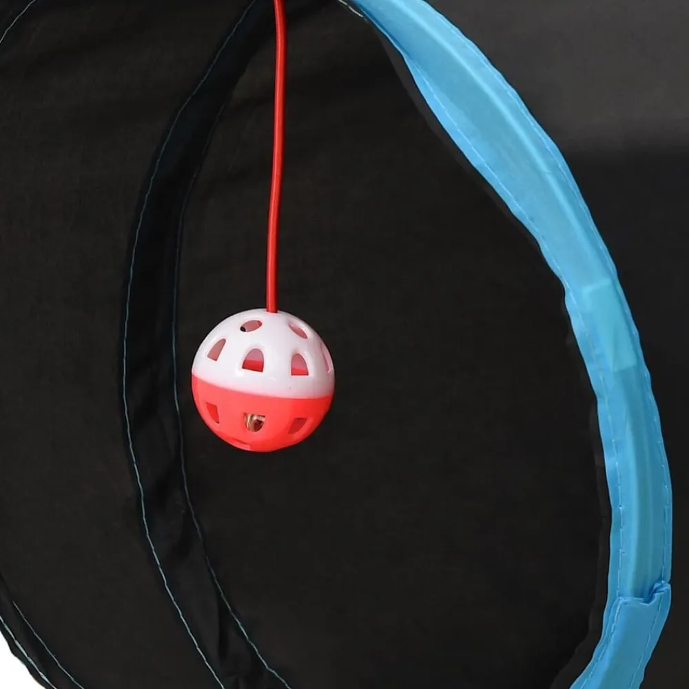 vidaXL Estructuras Para Juegos Al Aire Libre-Túnel para gatos con forma de S poliéster negro y azul 122 cm