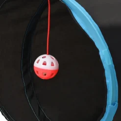 vidaXL Estructuras Para Juegos Al Aire Libre-Túnel para gatos con 4 salidas poliéster negro y azul 25 cm