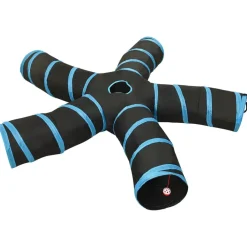 vidaXL Túnel para gatos con 5 salidas poliéster negro y azul 25 cm Discount