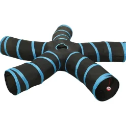 vidaXL Túnel para gatos con 5 salidas poliéster negro y azul 25 cm Discount