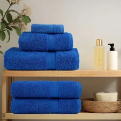 vidaXL Toalla de Invitado SOLUND 2 pcs 15 x 21 cm 550 gsm Azul
