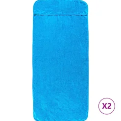 vidaXL Ropa De Casa-Toallas de playa 2 uds tela turquesa 400 g/m² 60x135 cm