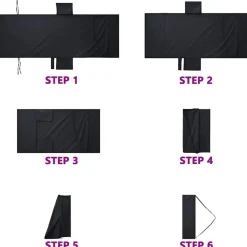 vidaXL Toallas de Reposera 2 pcs 210 x 75 cm Negro