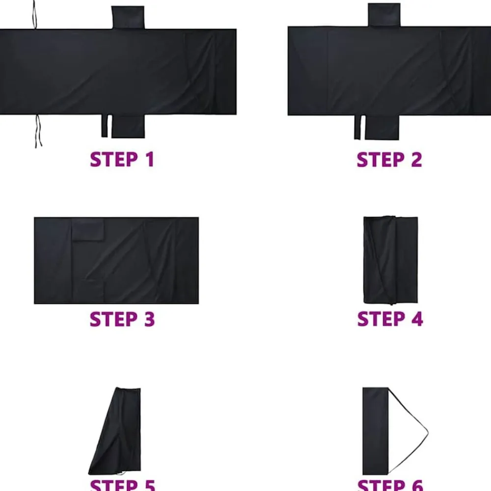 vidaXL Toallas de Reposera 2 pcs 210 x 75 cm Negro