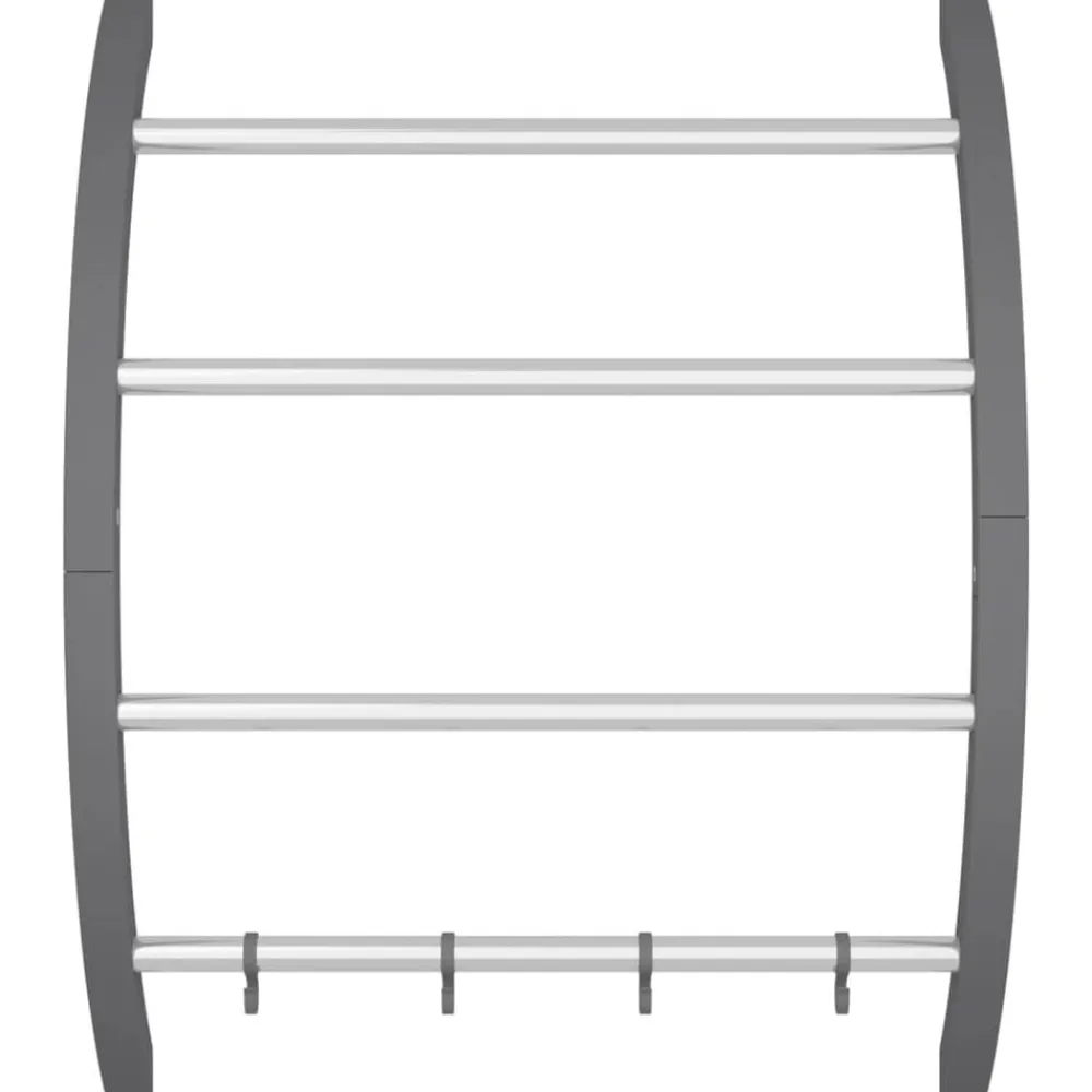 vidaXL Toallero con ganchos aluminio plateado 56x16x72 cm Discount