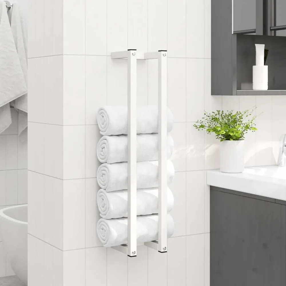 vidaXL Accesorios Para El Baño-Toallero de acero 12,5x12,5x60 cm