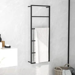 vidaXL Accesorios Para El Baño-Toallero de acero 45x10x115 cm