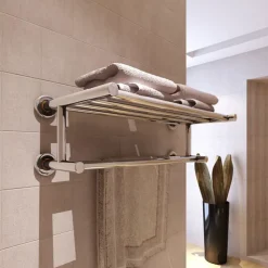vidaXL Accesorios Para El Baño-Toallero de acero inoxidable 6 tubos