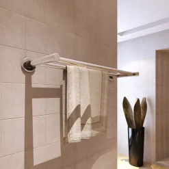 vidaXL Accesorios Para El Baño-Toallero de acero inoxidable 2 tubos