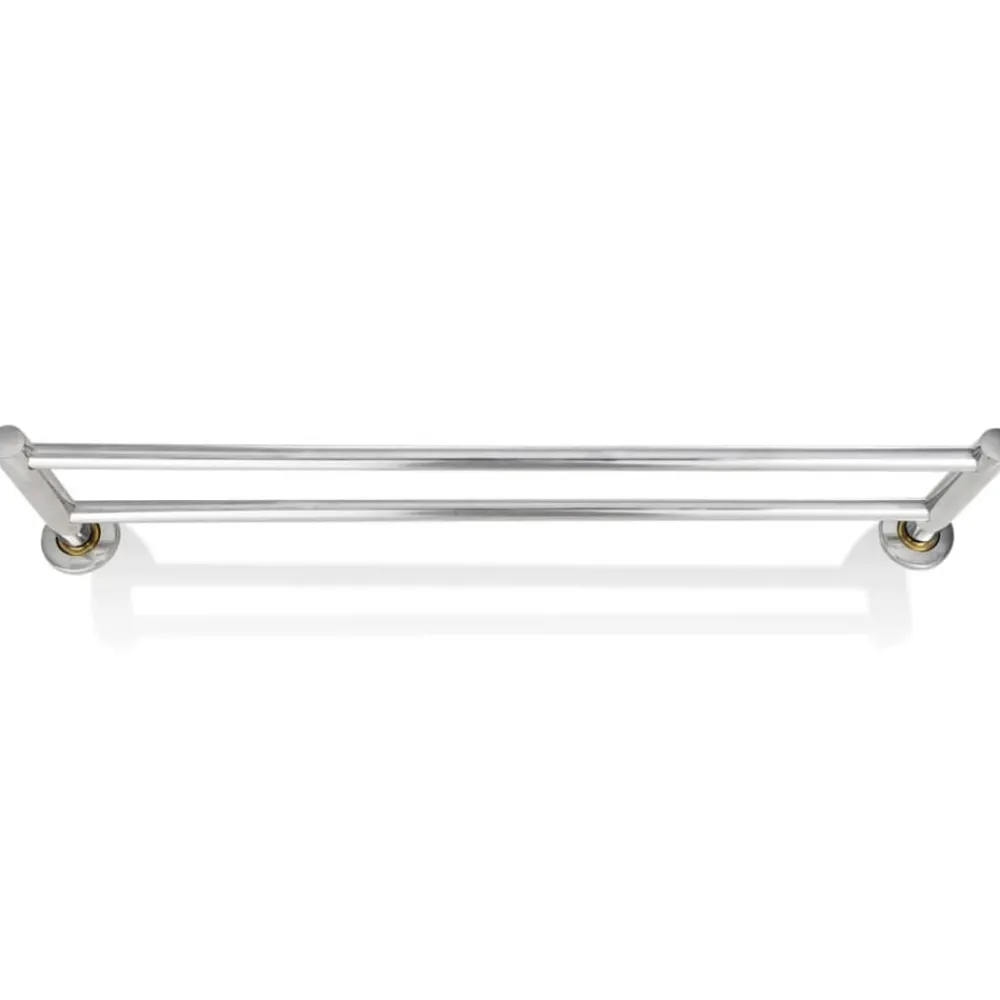 vidaXL Accesorios Para El Baño-Toallero de acero inoxidable 2 tubos