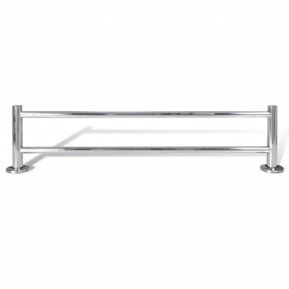 vidaXL Accesorios Para El Baño-Toallero de acero inoxidable 2 tubos