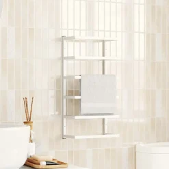 vidaXL Accesorios Para El Baño-Toallero de acero 24x12x48 cm