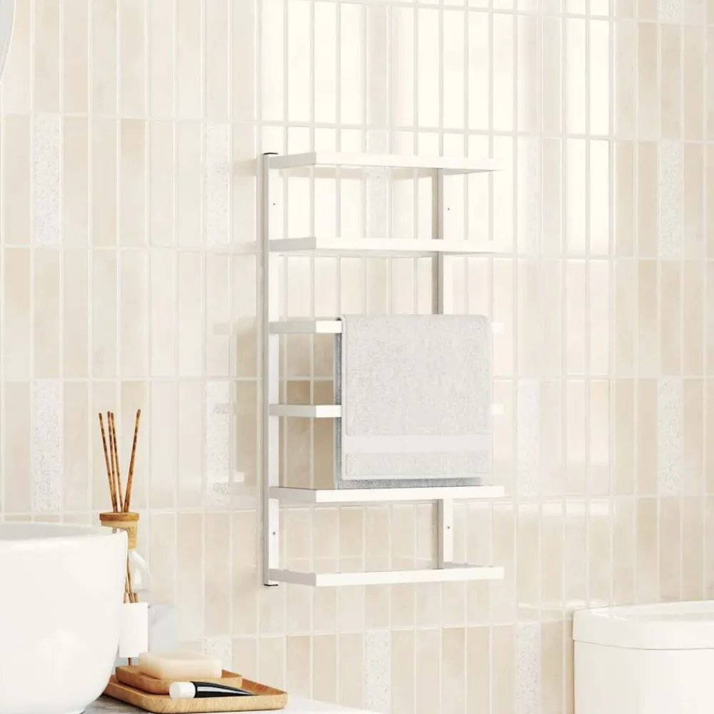 vidaXL Accesorios Para El Baño-Toallero de acero 24x12x48 cm