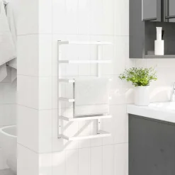 vidaXL Accesorios Para El Baño-Toallero de acero 24x12x48 cm