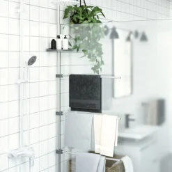 vidaXL Accesorios Para El Baño-Toallero de aluminio 47x280 cm