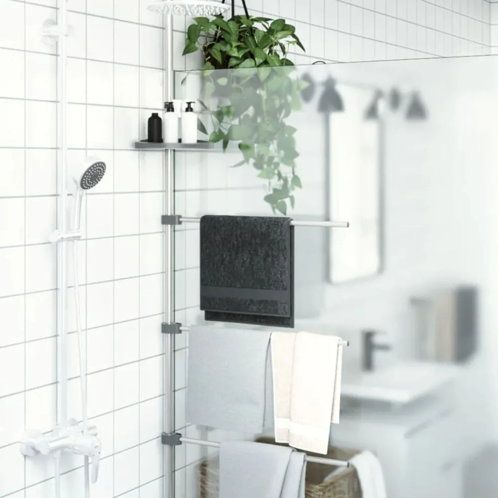 vidaXL Accesorios Para El Baño-Toallero de aluminio 47x280 cm
