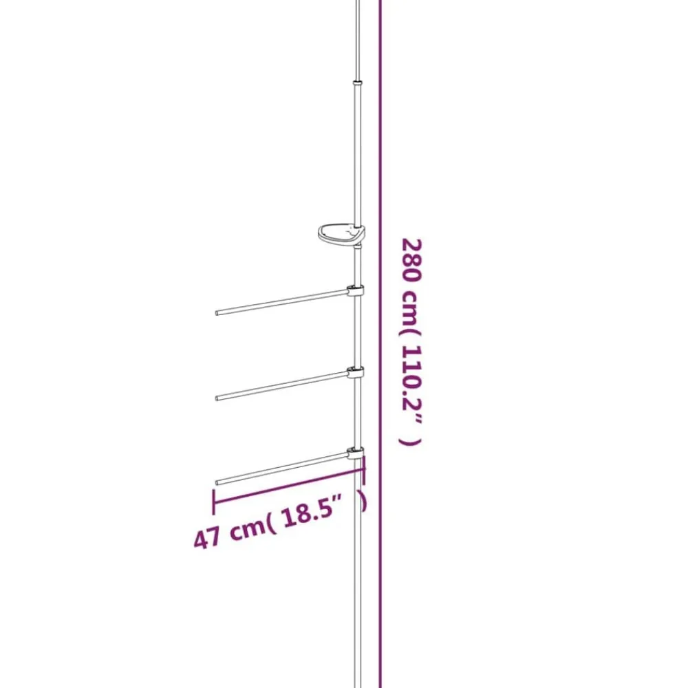 vidaXL Accesorios Para El Baño-Toallero de aluminio 47x280 cm