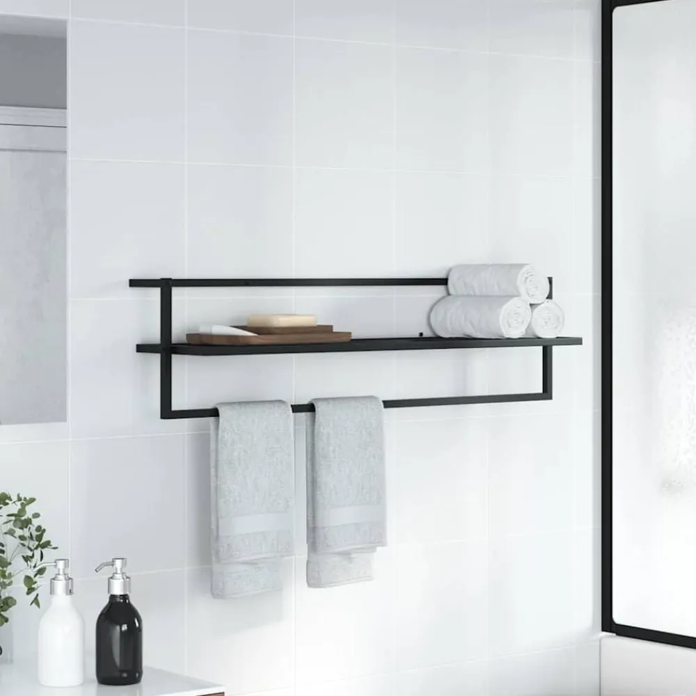 vidaXL Toallero de hierro 95x25x22 cm Negro Hot