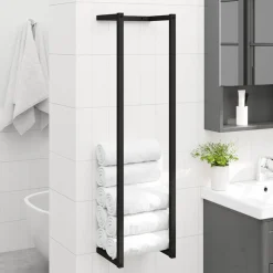 vidaXL Toallero de hierro 25x20x95 cm Negro Hot