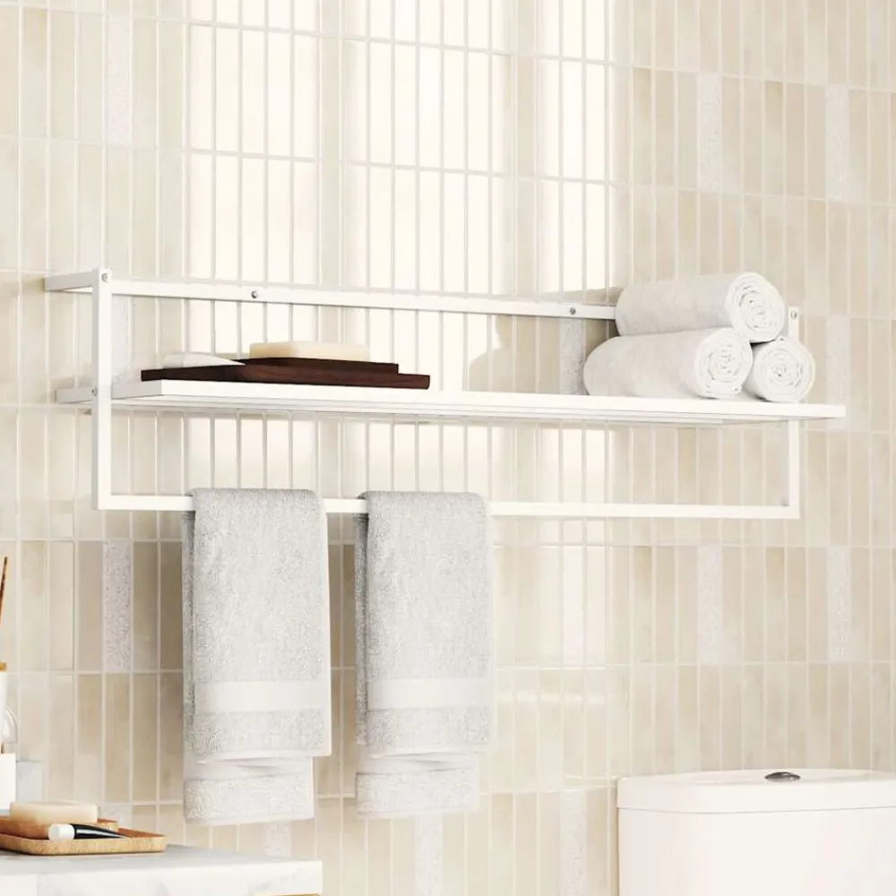 vidaXL Accesorios Para El Baño-Toallero de hierro 95x25x22 cm