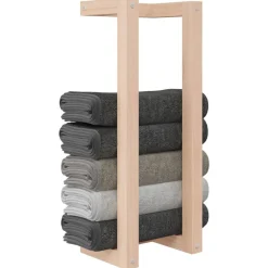 vidaXL Accesorios Para El Baño-Toallero de madera maciza de pino 23x18x60 cm