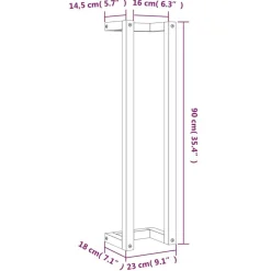 vidaXL Toallero de madera de pino maciza marrón encerado 23x18x90 cm Marr&oacute;n cera Clearance