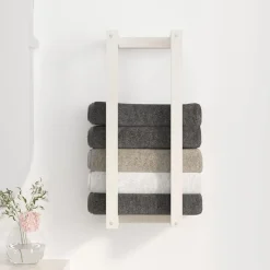 vidaXL Accesorios Para El Baño-Toallero de madera maciza de pino 23x18x60 cm