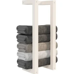 vidaXL Accesorios Para El Baño-Toallero de madera maciza de pino 23x18x60 cm