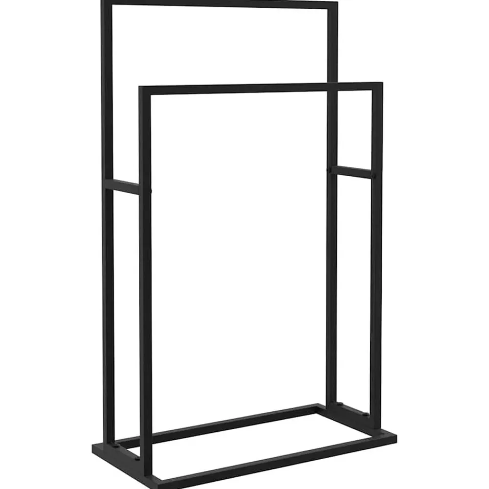 vidaXL Toallero de pie de hierro 48x24x78,5 cm Negro Clearance