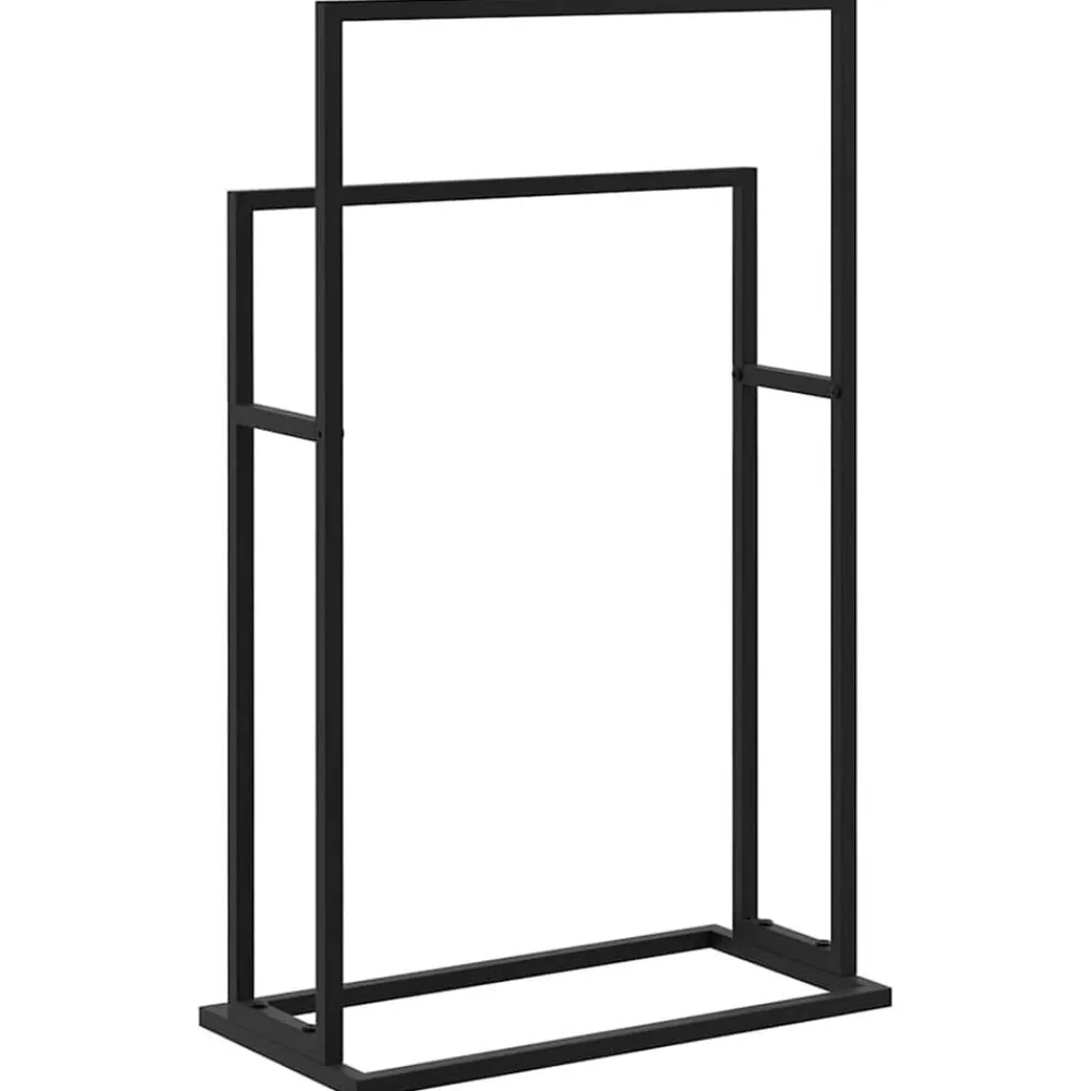 vidaXL Toallero de pie de hierro 48x24x78,5 cm Negro Clearance