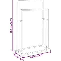 vidaXL Toallero de pie de hierro 48x24x78,5 cm Negro Clearance