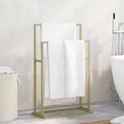 vidaXL Toallero de pie de hierro 48x24x78,5 cm Dorado Sale