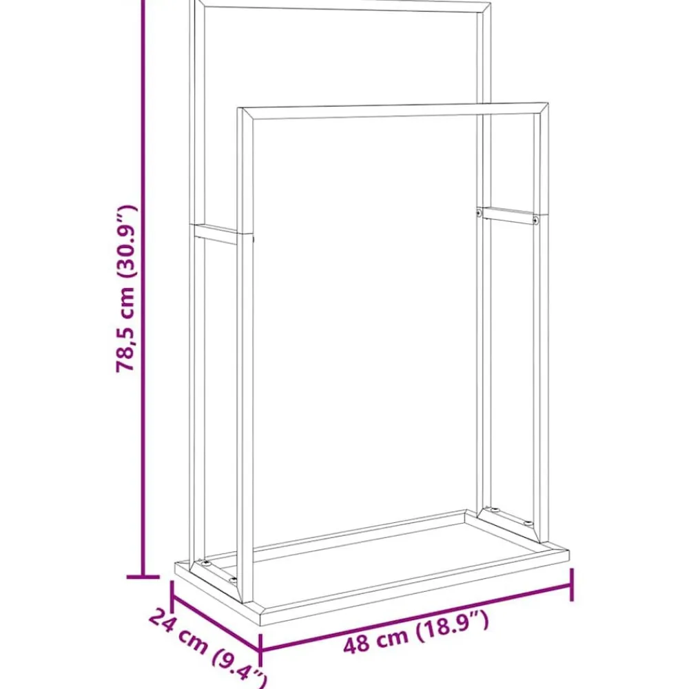 vidaXL Toallero de pie de hierro 48x24x78,5 cm Dorado Sale