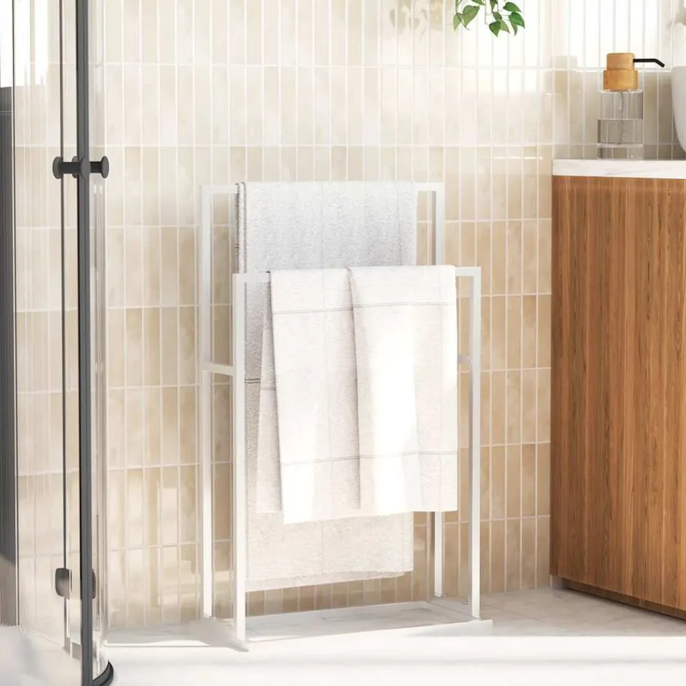 vidaXL Accesorios Para El Baño-Toallero de pie de hierro 48x24x78,5 cm
