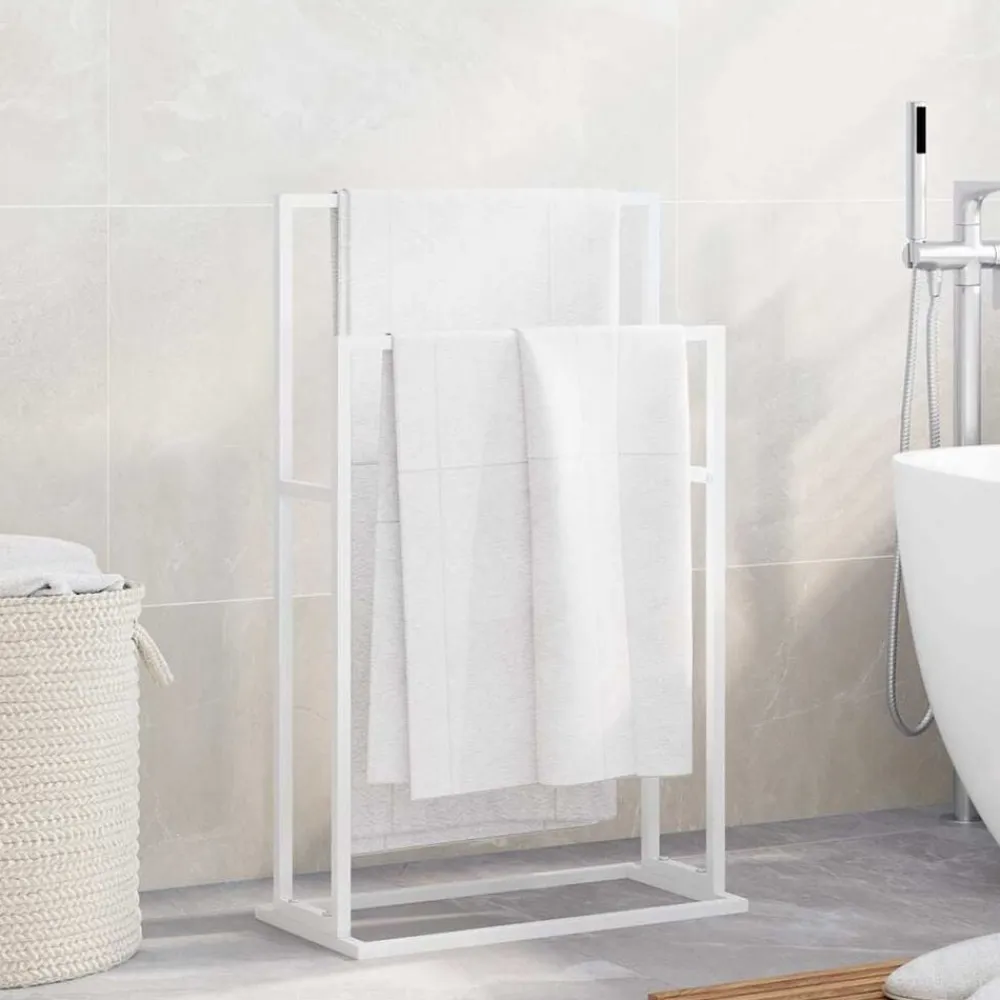 vidaXL Accesorios Para El Baño-Toallero de pie de hierro 48x24x78,5 cm
