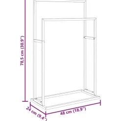 vidaXL Accesorios Para El Baño-Toallero de pie de hierro 48x24x78,5 cm