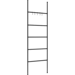 vidaXL Accesorios Para El Baño-Toallero Escalera con 5 Niveles Negro 58x175 cm Hierro