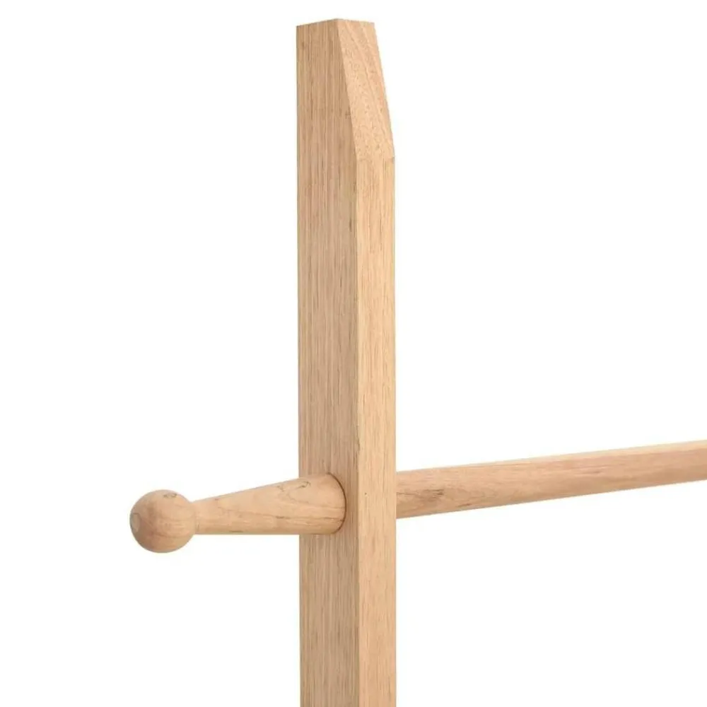 vidaXL Herramientas-Toallero escalera madera maciza de nogal 170 cm